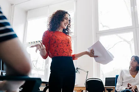 woman doing a speech